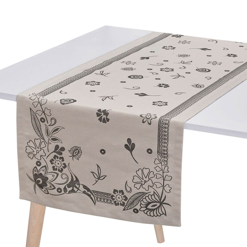 Camino de mesa Haute Couture Caviar 50x150 47% lino/ 43% algodón/ 10% poliéster, , hi-res image number 0
